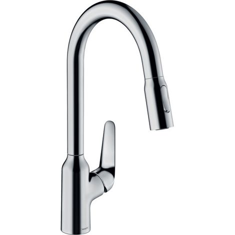 hansgrohe Focus M42 monomando de cocina 220, ducha extraíble, (1/5)