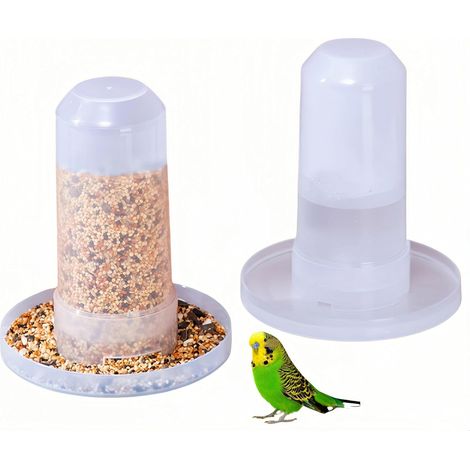 Distributeur d'eau pour oiseaux, mangeoire automatique, distributeur de 350 ml pour perroquets, distributeur d'eau pour animaux de compagnie, mangeoire automatique pour perruches, canaris, lot de 2 (1/4)