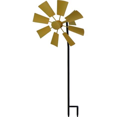 Wind Spinner - Willow Leaves Design - Solar Powered - 360° Swivel Base - Dual Rotation Direction - Outdoor Garden Decoration - 23.5 x 18 x 66 cm - 1 Piece (1/5)