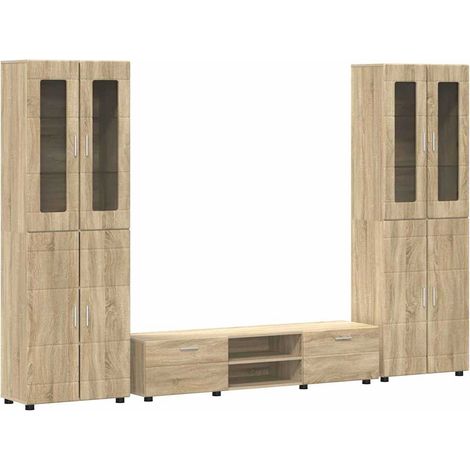 Conjunto de mueble de TV con cajón FLORIN 3 pcs Roble Sonoma vidaXL (1/5)