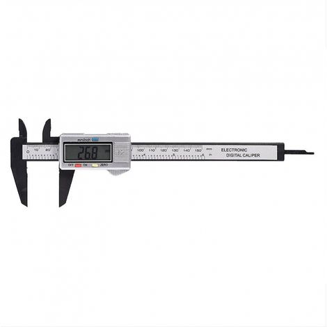 BEBUSINGOTO Calibrador digital con pantalla LCD extragrande, herramienta de medición de conversión métrica (negro) (1/5)