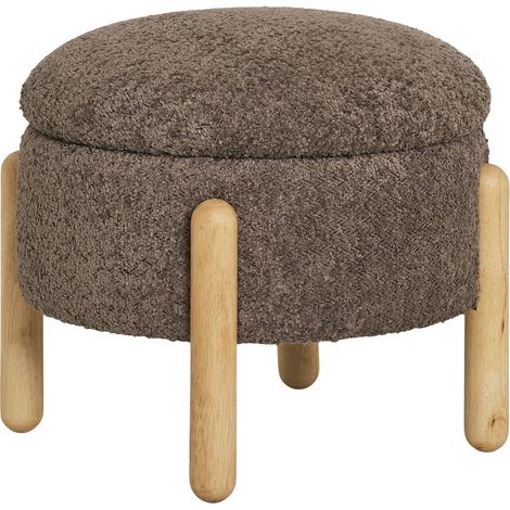 Pouf Contenitore Medas Marrone/Naturale — Ø45×36 cm, HN1237