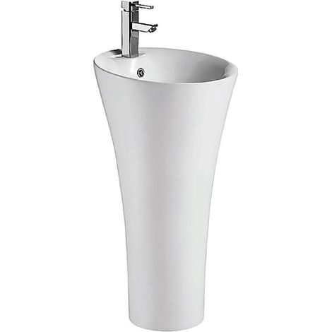 Lavabo totem VENDOME 87x45,5x45,5 cm en céramique (1/2)