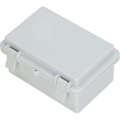 Boîte de jonction étanche extérieure grise avec couvercle à charnière, plastique isolant anti-poussière, clips de fixation, coffret électrique étanche pour bricolage (1/5)