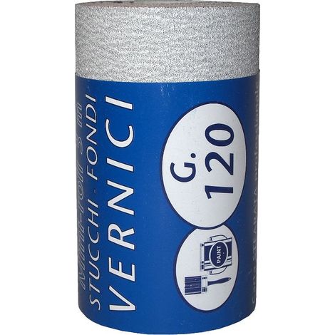 IQ2 TOOLS Minirotolo carta abrasiva, 2,5 mt, grana 120, linea vernici