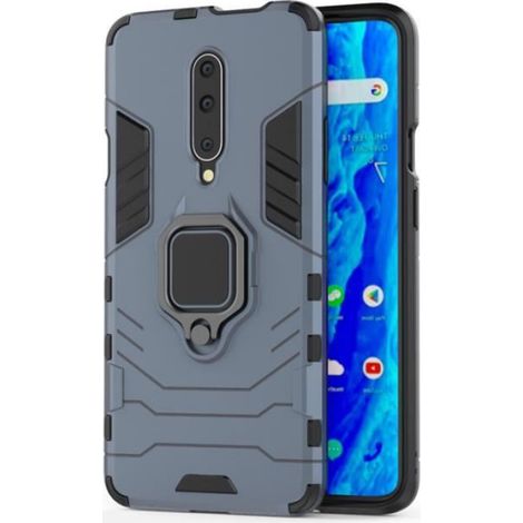 Coque OnePlus 7 - Protection Antichoc TPU PC - Plaque Magnétique Intégrée - Support Voiture - Bleu (1/4)