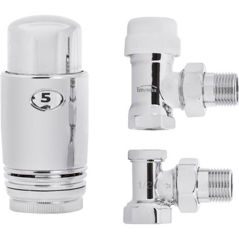 Ensemble thermostatique coudé, chromé