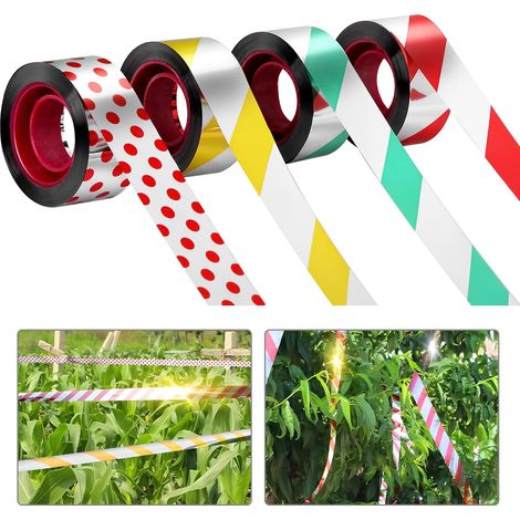 rouleaux de ruban anti-oiseaux, 200 m de ruban réfléchissant double face en spirale, pour éloigner les oiseaux et les animaux de votre maison, jardin, terrasse ou pelouse. (1/5)