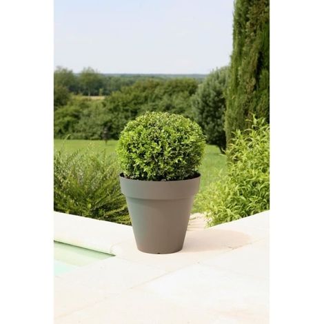 RIVIERA Pot de fleurs Soleilla - Rond - O 39,2 x 35,8 cm -Gris paillete (1/5)