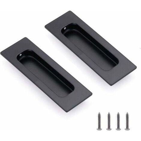 2 Pièces Poignée de Coquille en Acier Inoxydable Poignées de Meubles Cachées Poignées de Tiroir Poignée de Porte Coulissante Vintage Poignée Incrustée Ovale avec Vis pour Armoires/Portes Coulissantes (1/5)