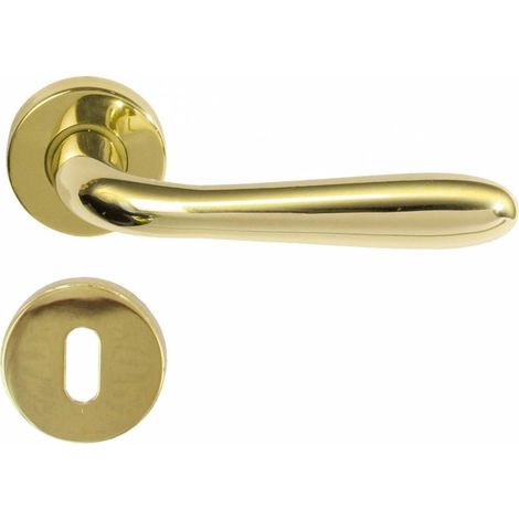 2 x MANIGLIA ALLUMINIO AGNONE C/BOCCHETTA ORO