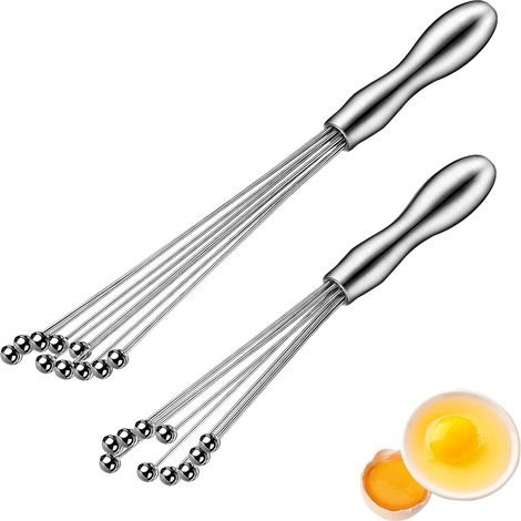 Ensemble de 2 Fouet en Acier Inoxydable, Fouet de Cuisine Fouet Manuel Agitateur Manuel pour Cuisiner, Mélanger, Fouetter, Battre, Remuer de Cuisson-Fei Yu (1/5)