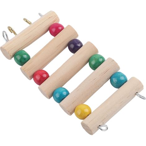 Pont d'échelle pour animaux de compagnie, balançoire d'escalade en bois, souris Portable, Hamster, perroquet, jouets canari (5 étapes S) (1/5)