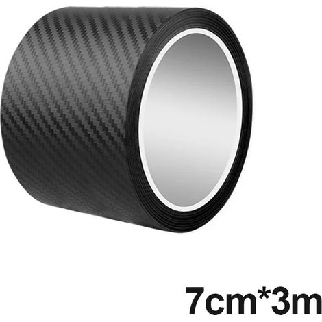 (7 cm x 3 m) Film protecteur autocollant en fibre de carbone pour seuil de porte de voiture, protection anti-rayures pour rétroviseurs latéraux, adhésif imperméable (1/4)
