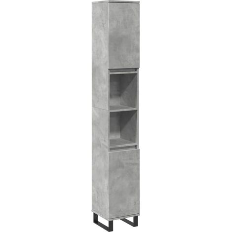 Maison Exclusive - Armadietto Bagno Grigio Cemento 30x30x190 cm Legno Multistrato