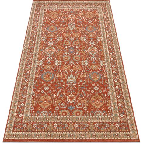 Tappeto in lana SOHO 477.26.LA300 OSTA Ornamento, cornice naturale terracotta / beige orange 80x160 cm