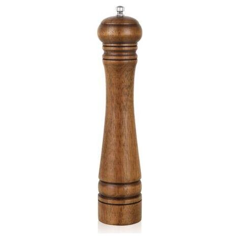 Moulin à poivre en bois, moulin à poivre de 10 pouces, moulin à poivre, salière avec rotor en céramique réglable, moulin à poivre en bois de chêne pour votre cuisine