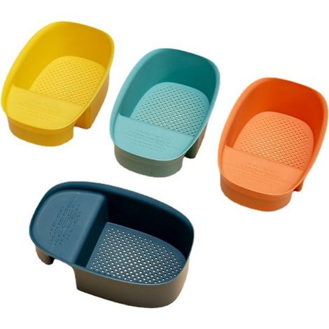 Juego de 4 cestas escurridoras para fregaderos y lavabos (verde, azul, naranja, amarillo) (1/5)