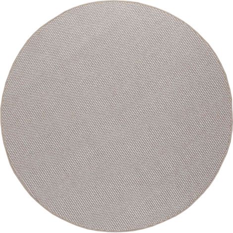 Tapis de surface Rond LUGO Crème et Taupe Ø 200 CM Polyester