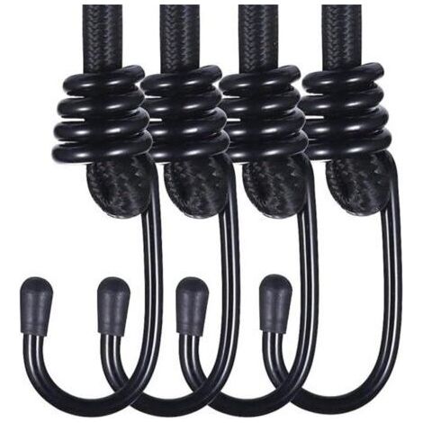 10 pièces Crochet extenseur, Elastique de Tension Corde à bâche, Corde élastique avec Crochet, Elastique de Tension avec Crochet pour Voile d'ombrage, Jardin, vélo, Voiture, tarp (1/5)