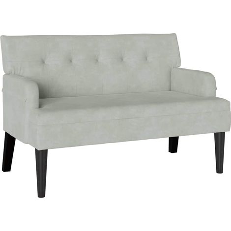 Chesterfield Bench Light Grey 112 x 65.5 x 75 cm Velvet vidaXL