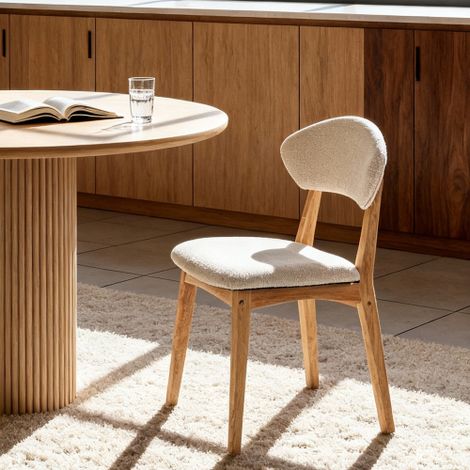 Chaise en bois Rupert – Naturel/Beige – Lot de 2 – Démontée – Encombrement réduit (1/5)