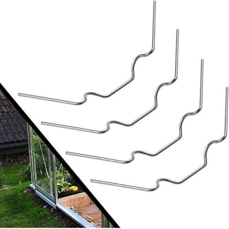 Lot de 100 Clips de Vitrage pour Serre, Type W Serre Pinces en Acier Inoxydable - Idéal pour Pinces Plaque Creuse & Serre Verre Accessoires Serre (1/5)