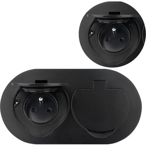 orno Prise étanche double noire 3680 W durable (1/2)