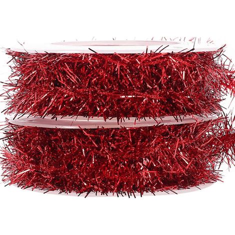 Guirlande de Noël en ruban à motifs rouges, 6 rouleaux (1/5)