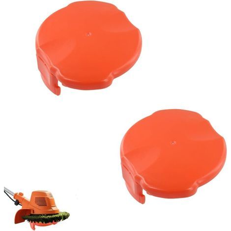 Confezione da 2 tappi di ricambio per bobina FLY060 compatibili con i decespugliatori Flymo, inclusi i modelli Contour 500XT, Power Trim 500XT, Mini Trim Auto Plus e altri. (1/4)