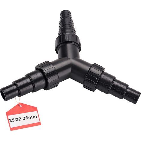 Distributeur 3 Voies 25/32/38mm Répartiteur Y pour Tuyau Bypass Piscine Tuyauterie Connecteur Raccord Piscine pour Pompe de Bassin Tuyau D'arrosage Cours d'eau Valve Réglage 1 \ (1/5)