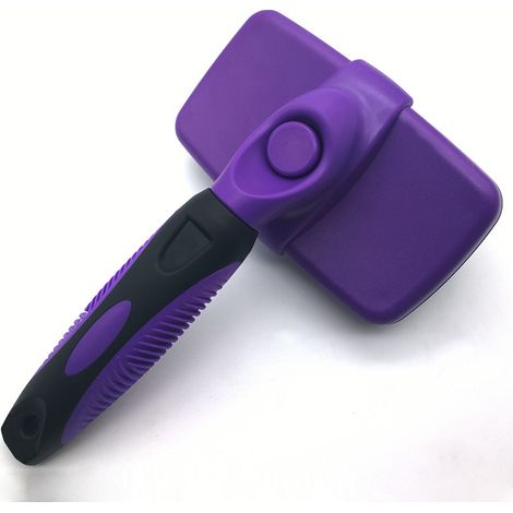 Brosse autonettoyante pour chiens - La brosse ultime pour l'élimination des poils - Peigne pour chiens à poils longs et courts, chats, etc. (Violet)-AquaForge (1/5)