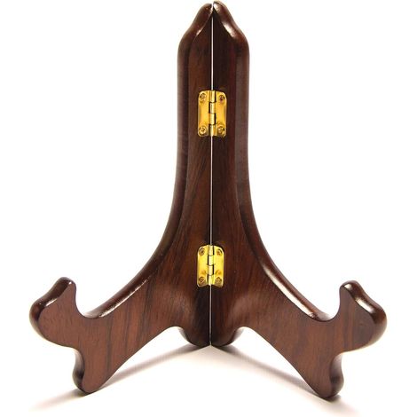 Plate Holder - Wooden - Medium Format - Fits Plates 15-25 cm Diameter - Multipurpose Display Stand - 1 Piece