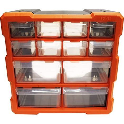 Coffret de rangement à 12 tiroirs (26 x 27 x 16 cm) – empilable