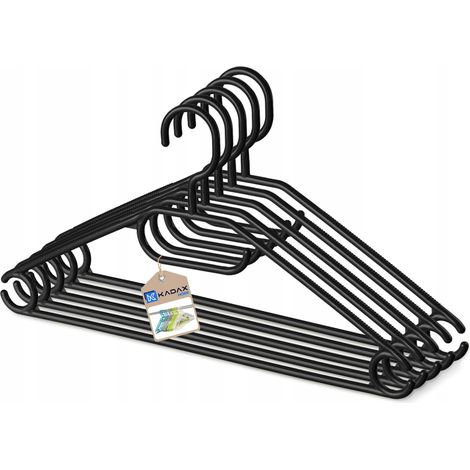 KADAX 5x Perchas Giratorias de Plástico para Ropa Ropa Negro (1/5)