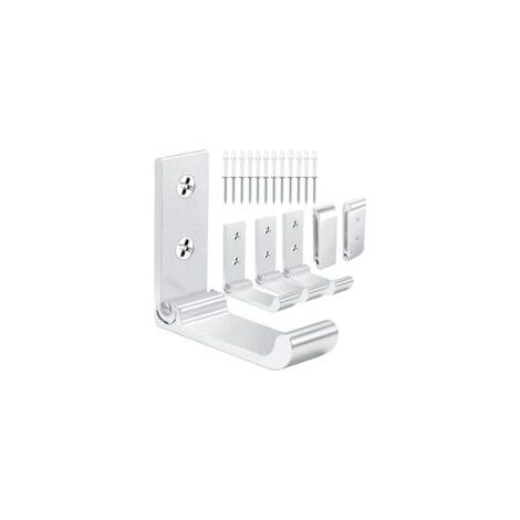 Crochets Muraux Pliables Crochets Pliants en Aluminium pour Suspendre Crochets Pliables pour Manteaux Crochets pour Serviette Murale pour Salle de Bains Crochets Mur pour Casque (Argent 6pcs )