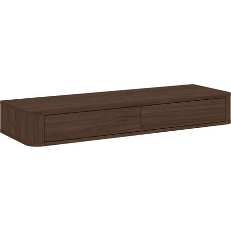 Coiffeuse suspendue avec 2 tiroirs, chêne noyer, 115,2 x 40 x 15,8 cm (1/5)