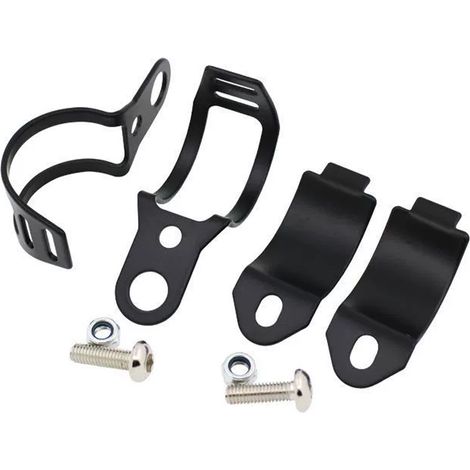 1 Support de clignotants, fixation fourche 30-43 mm, métal noir, universel moto (1/5)