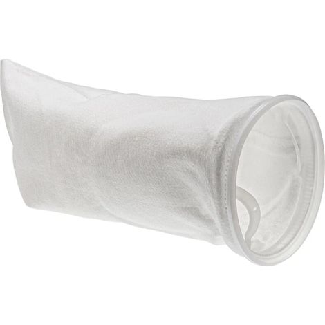 Chaussette filtrante universelle pour aquariums, piscines et écumeurs - Sac filtrant en polyéthylène, 18 x 45 cm, 100 microns, blanc (1/3)
