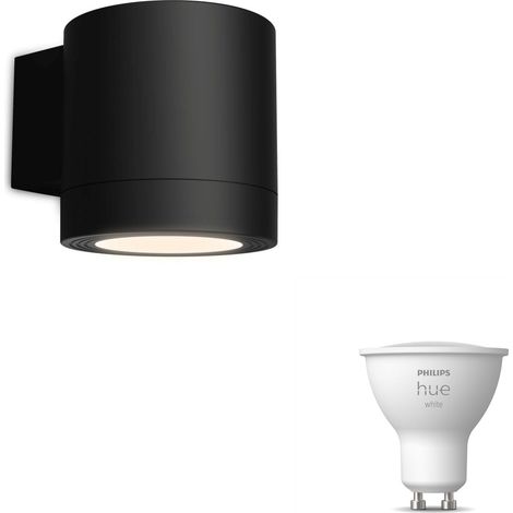 Philips Hue Fylx Aplique de Pared Exterior Down GU10 (Negro) Luz blanca cálida - Hue White (1/5)