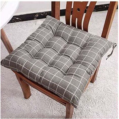 Lot de 6 galettes de Chaise 40x40, Coussin décoratif Coussin Coussin de Chaise Coussins de Jardin 12 surpiqûres en Un Motifs différents, Polyester (A) (1/2)