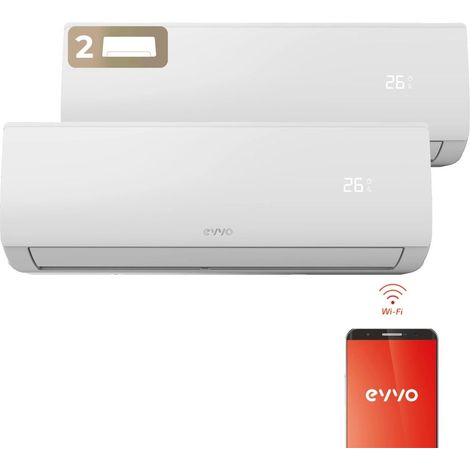 Aire Acondicionado Multi Split 2x1 EVVO CLIMA (9000+12000 BTU), WiFi, Inverter, A++