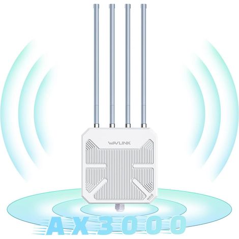 Repeteur WiFi Exterieur Puissant avec Antenne WiFi Longue Portee - Amplificateur WiFi 6 AX3000 Mesh- Outdoor Poe Repeteur WiFi Exterieur- Ideal pour Les Grands Espaces eloignes (1/5)