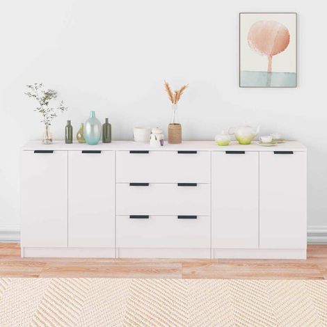 vidaXL 3-tlg. Sideboards Weiß Holzwerkstoff (1/5)