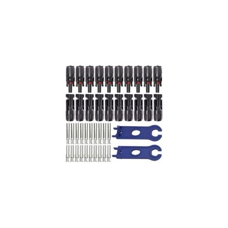 10 pares de conectores solares macho y hembra con llave doble, conectores para cables de paneles solares, conector impermeable IP67 1000V 30A - Crezuo