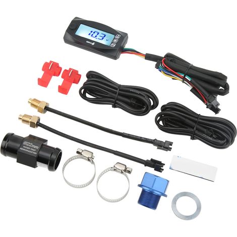 Manomètre 4 en 1 pour eau, huile, température, temps et tension, affichage numérique LCD DC12V universel pour moto M20x1.0 (1/5)