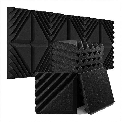 Lot de 12 panneaux en mousse insonorisante pour murs, 30 x 30 x 5 cm, panneaux acoustiques de type demi-lune pour studio à domicile (1/5)