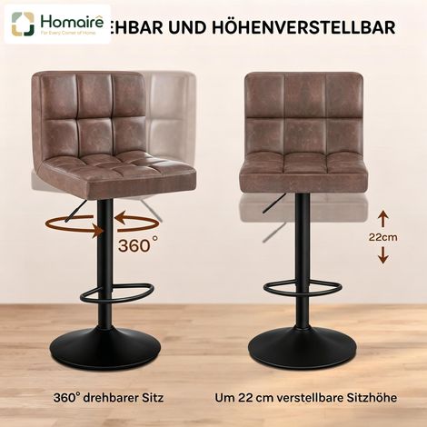 Brauner Metallsessel mit Armlehnen 38 x 44 x 114 cm HOMAIRE (1/5)