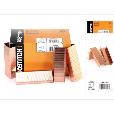 BOSTITCH Heftklammern 22 mm Galva – Box mit 2000 Stück – 1332200Z