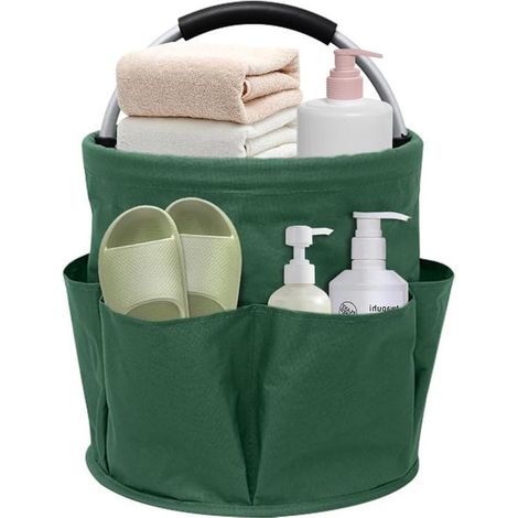Esta caja de almacenamiento plegable cuenta con un asa y seis compartimentos, lo que la hace adecuada para uso en interiores, jardines, baños y automóviles. (1/5)